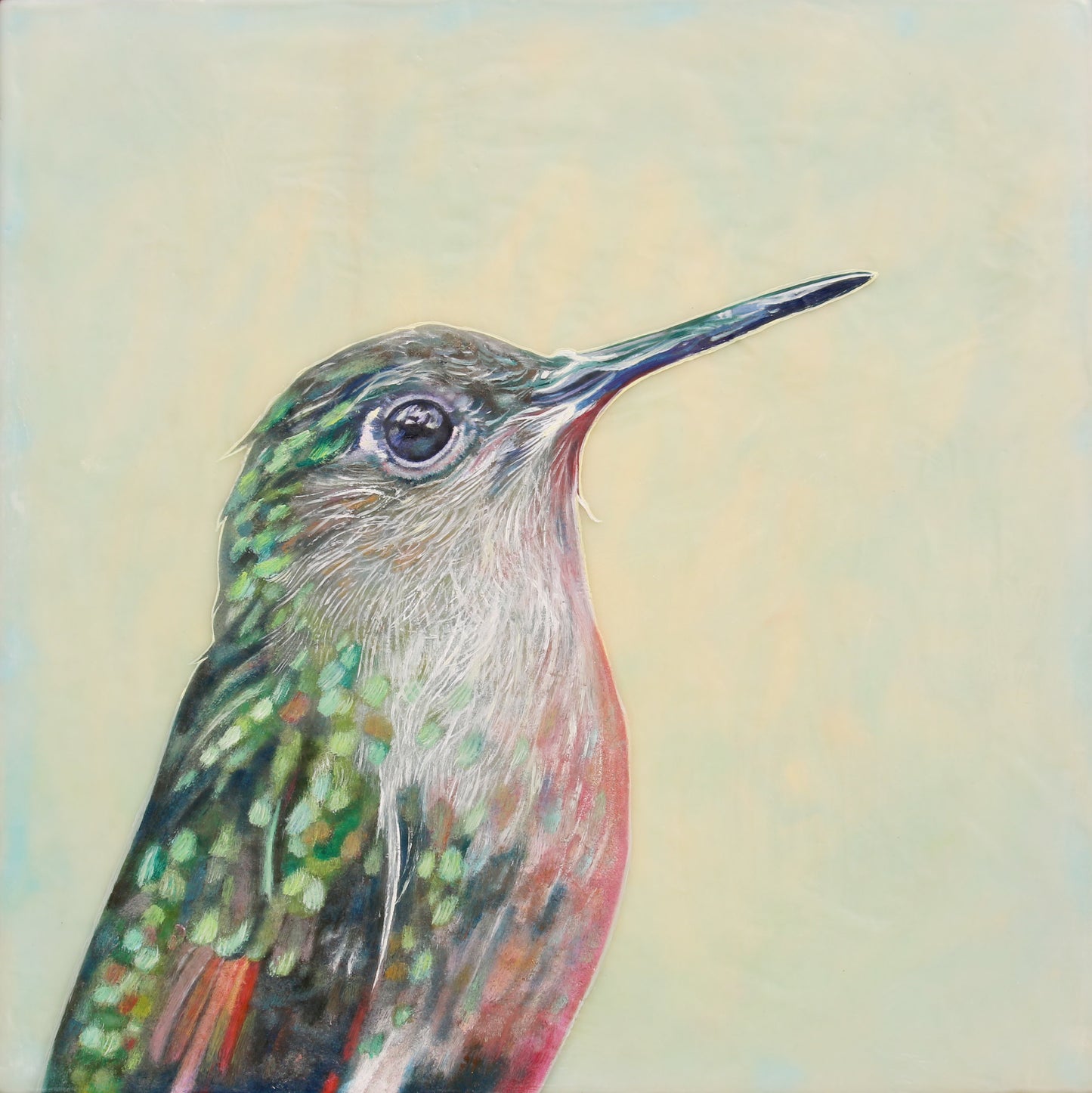Tico - Encaustic & Mixed Media (oil) 15x15 - available at Gallery of Modern Masters, Sedona, AZ