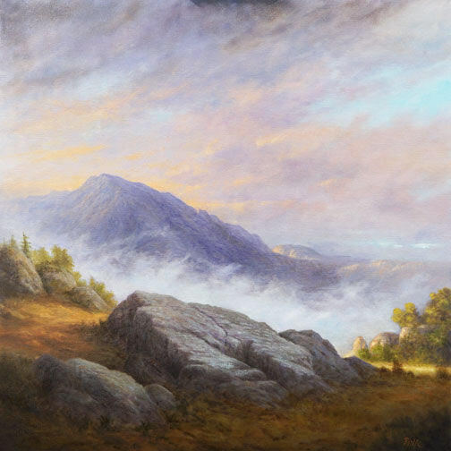 TIM PFEIFFER - Morning From Above, oil (framed) 30x30