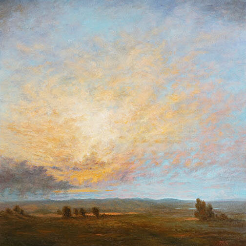 ***SOLD*** TIM PFEIFFER - Sunset, oil framed 30x30