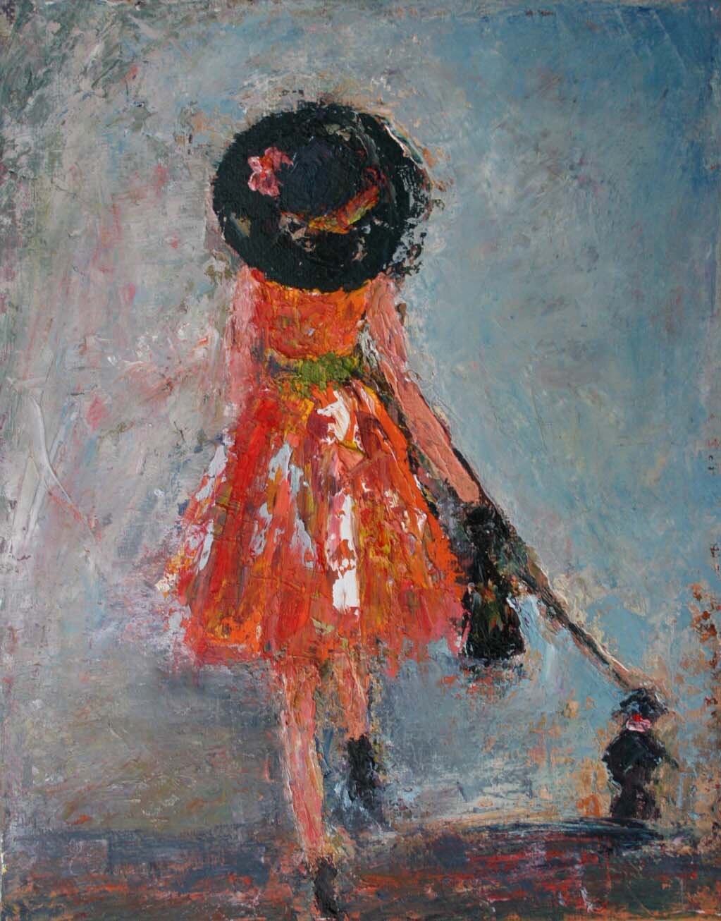 CARRIE GOLLER PRINTS - IMPRESSIONIST - TRES CHIC 3 original oil, 8x10