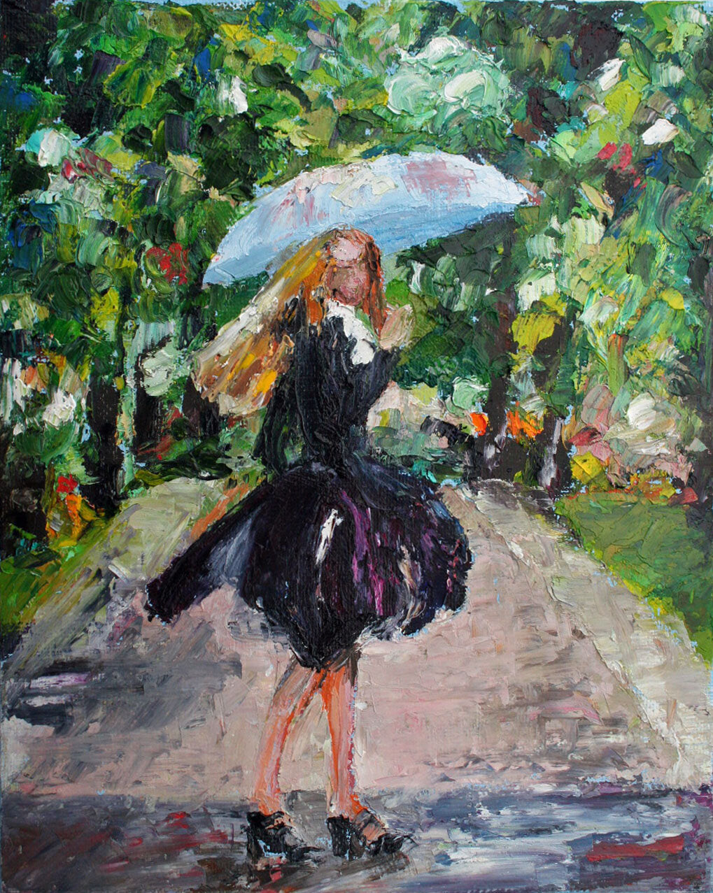 CARRIE GOLLER PRINTS - IMPRESSIONIST - TRES CHIC 7 original oil, 8x10