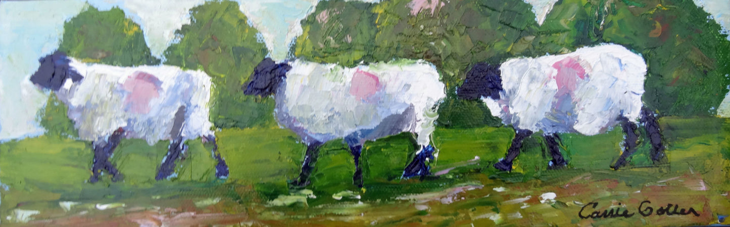 Prints available, original ***SOLD*** Trio - Oil, 4x12