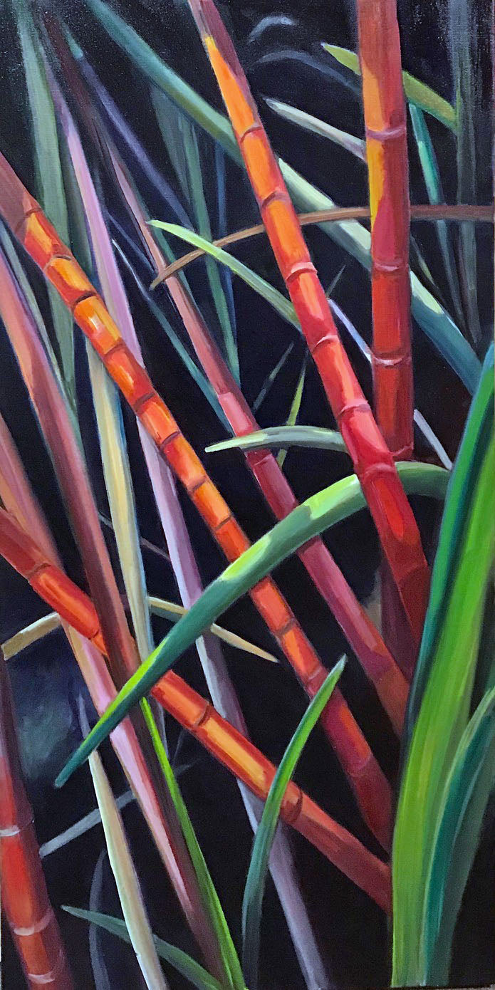 ***SOLD*** SOPHIE FRIEDA - Tropical Summer - Oil on Gallery Wrapped Canvas - 36x18
