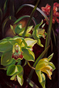 ***SOLD*** SOPHIE FRIEDA - Tropical Blooms - Oil on Gallery Wrapped Canvas - 36x24x1.5