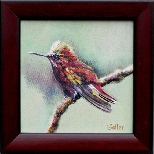 Prints available, original ***SOLD*** CARRIE GOLLER - Tropique  oil, 5x5