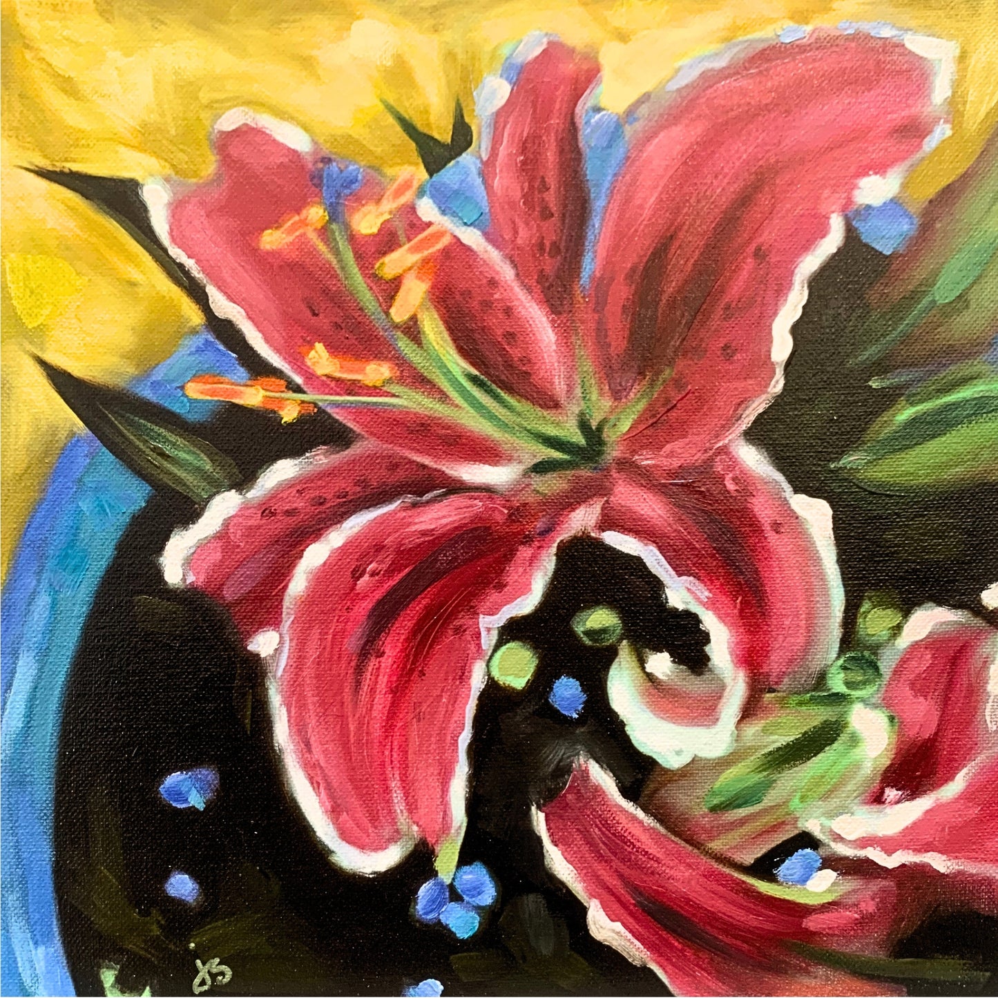JANDI SMALL - Stargazer II, Oil on Wood Panel, 12" x 12" x 1.5"
