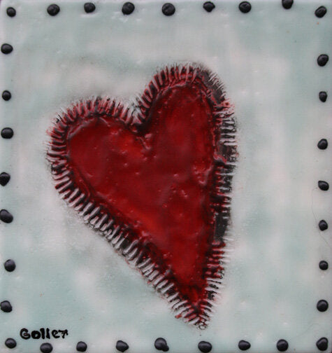 ***SOLD*** Carrie Goller - Valentine III, encaustic 5 x 5.25