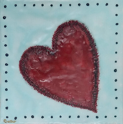 ***SOLD*** Carrie Goller - Valentine V, encaustic 7x7