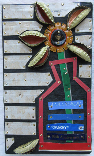 ***SOLD*** Loran Scruggs - Vase - 8x4.5 Recycled Tin Art