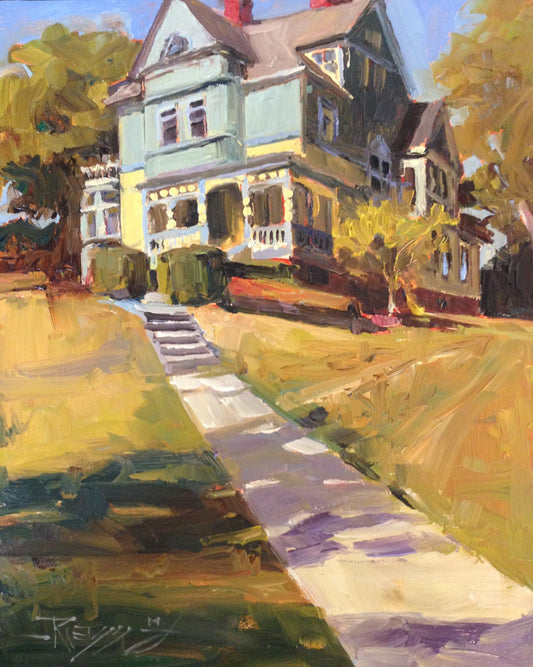***SOLD***ROBIN WEISS - Walker-Ames House - 9 x 11 - Oil on Panel framed