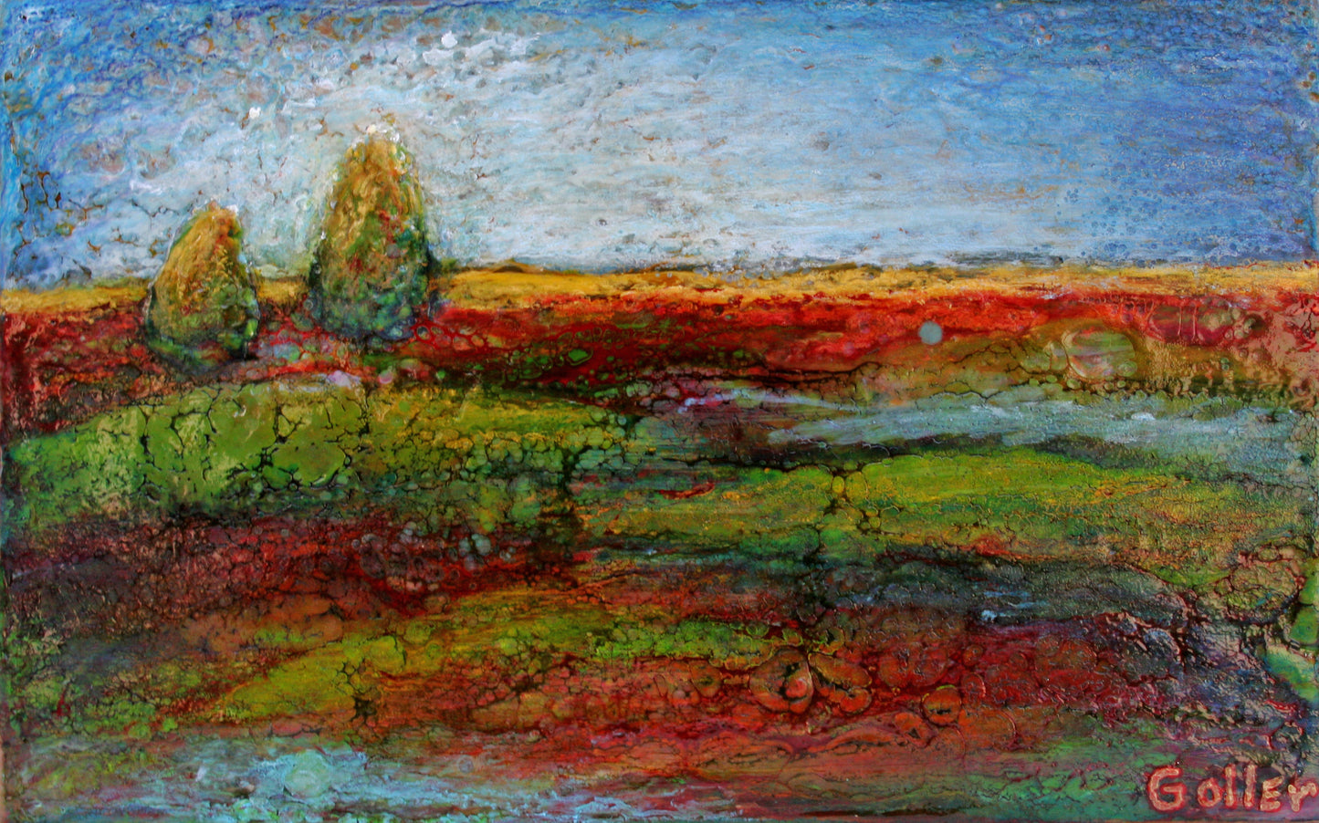 ***SOLD*** Colibri - Oil/Encaustic - 12 x 12