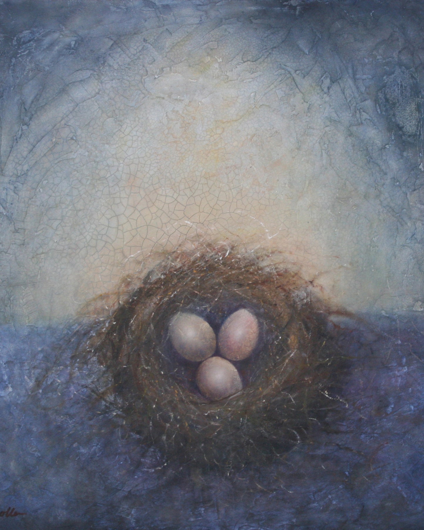 CARRIE GOLLER PRINTS BIRDS - WE ALWAYS RETURN WHERE WE BELONG      original oil, 8x10