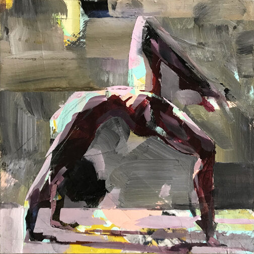 Gabriel Lipper - Wheel Pose, acrylic, 12x12 (framed)