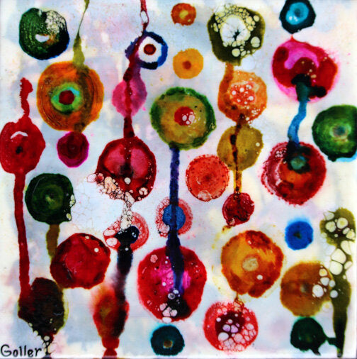 Prints available, Original ***SOLD*** CARRIE GOLLER - Wildness IV, encaustic/mixed media 7x7