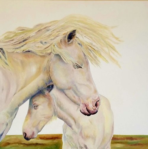 CARRIE GOLLER PRINTS - CREATURES - WILD PEARLS   (original oil, 16x16)