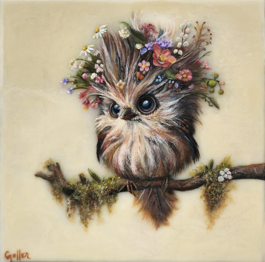 CARRIE GOLLER - Willy Jack (Floriferous Series), Print, Original size 8x8 (Oil)