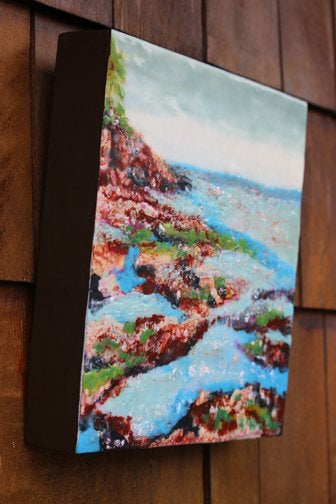 Carrie Goller - Wing Point, encaustic 10x10