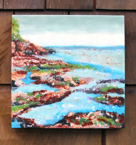 Carrie Goller - Wing Point, encaustic 10x10