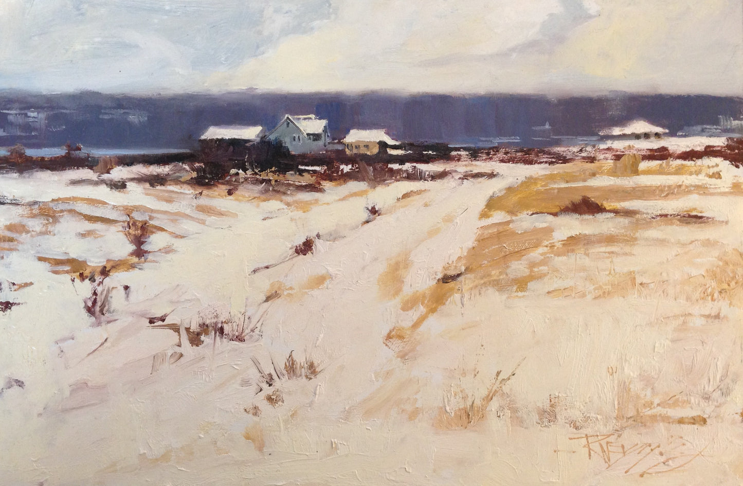 ***SOLD, Prints available*** ROBIN WEISS - Winter on Whidbey - Oil - 12 x 8