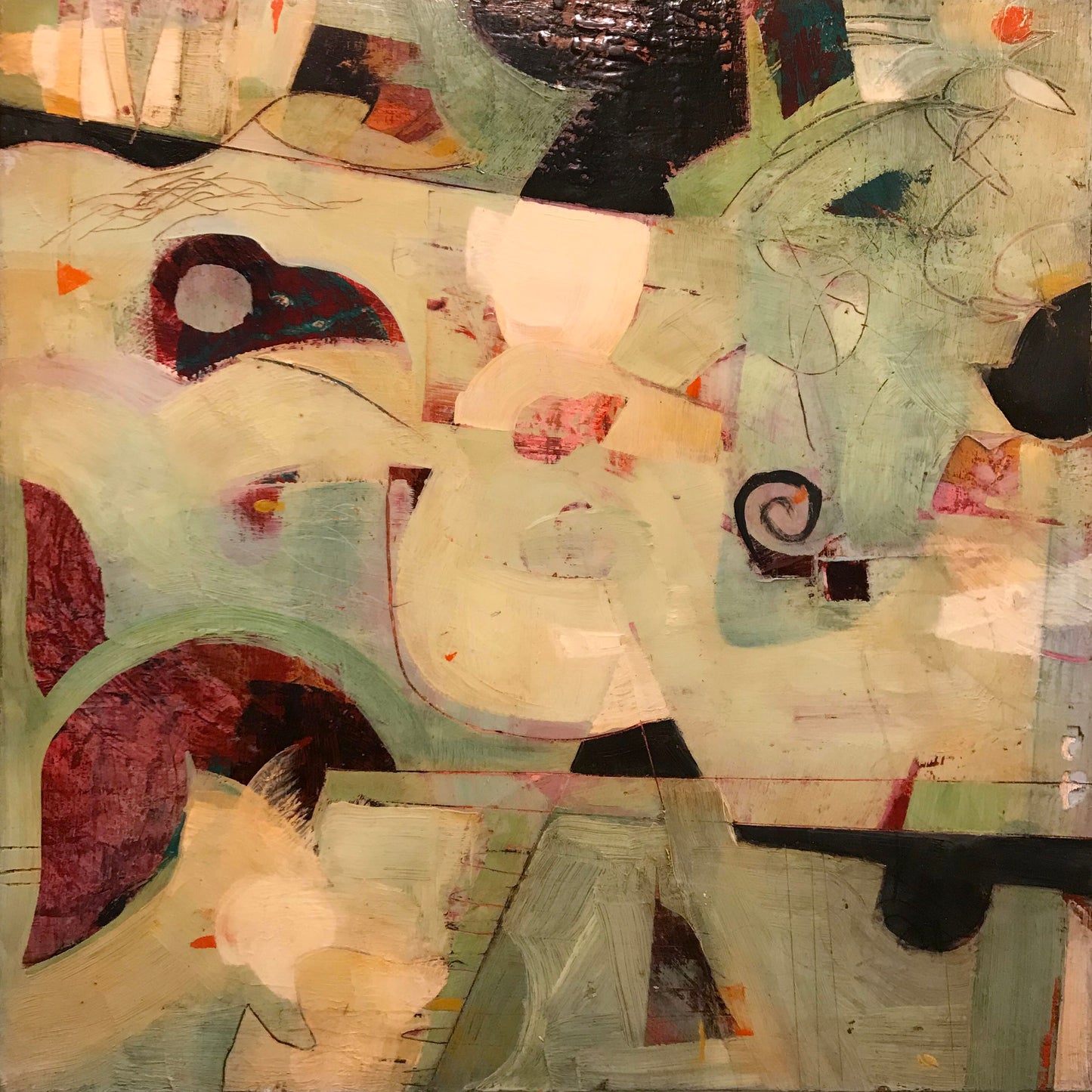 Gabriel Lipper - Abstract #2 = Mixed Media on Panel - 12x12