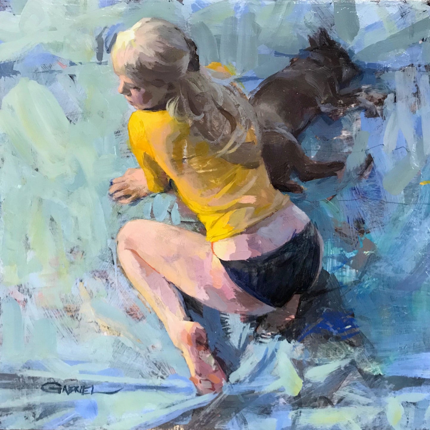 Gabriel Lipper - Early Dawn - Mixed Media on Panel - 11.5x11.5