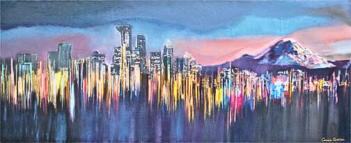 CARRIE GOLLER PRINTS - SEA, CITY, LAND SCAPES - SEATOWN LIGHTS