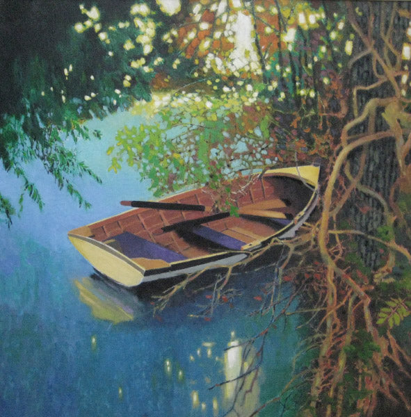 Prints Availalbe ***SOLD*** MAX HAYSLETTE - Songs of the Evening II, oil/mixed media 40x40