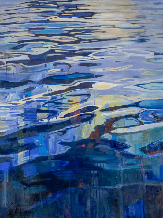 SYDNI STERLING - Swimming in Moon Shadow, 30”Wx40”H, gallery wrapped, acrylic on canvas