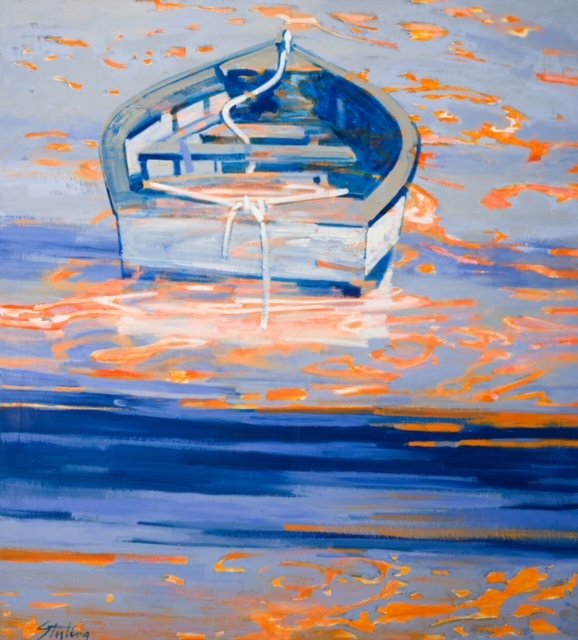 Prints available, original***SOLD*** SYDNI STERLING - SMOKE ON THE WATER, Original acrylic on canvas, 44x40