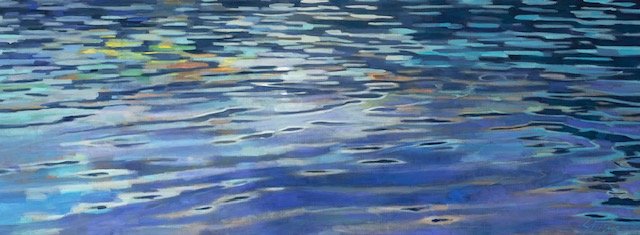 SYDNI STERLING - Midnight Swim, enhanced giclee on canvas with acrylic, 20”Hx50”W