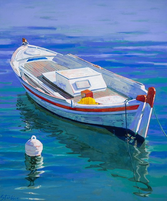 SYDNI STERLING - Aegean Blue #1, acrylic on canvas, 30x36