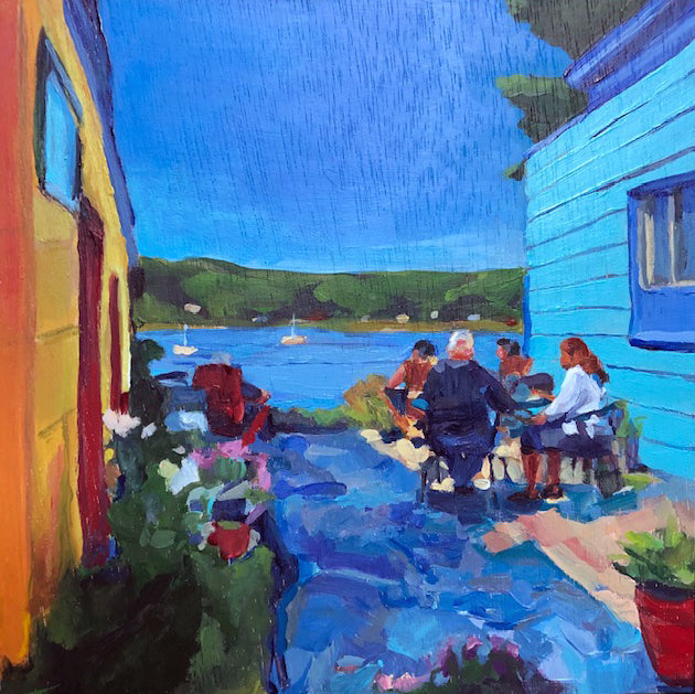 ***SOLD*** JILL ZACOT - Poulsbohemian Patio, Acrylic, 6x6