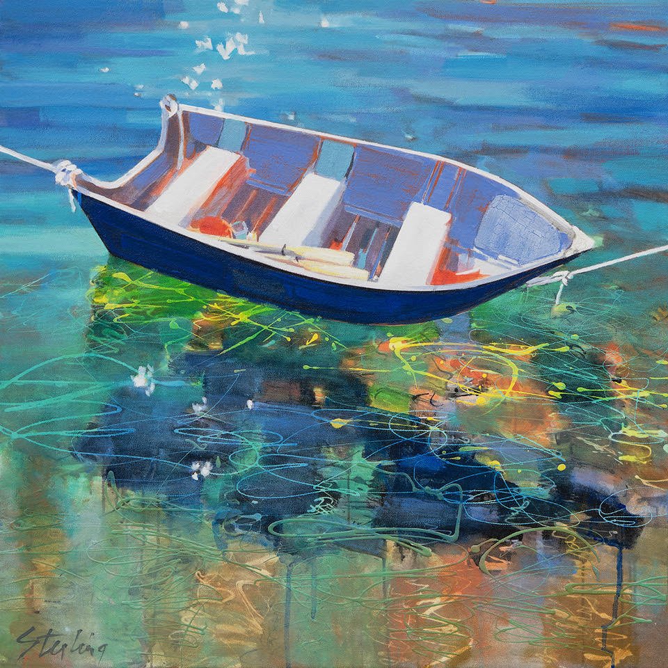 Prints available, original***SOLD***SYDNI STERLING - Dancing Light, Original acrylic on canvas, 24x24