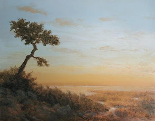 ***SOLD*** TIM PFEIFFER - Sunset on the Bay, oil on archival wood panels 8x10
