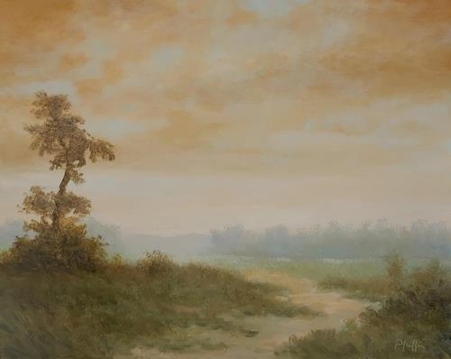 *** SOLD *** TIM PFEIFFER - Into the Fields, oil on archival wood panel 8x10 (framed)