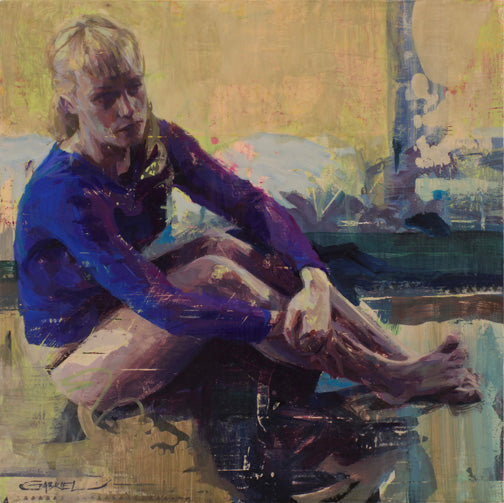 Gabriel Lipper - Reflection in Blue - mixed media on panel 18x18