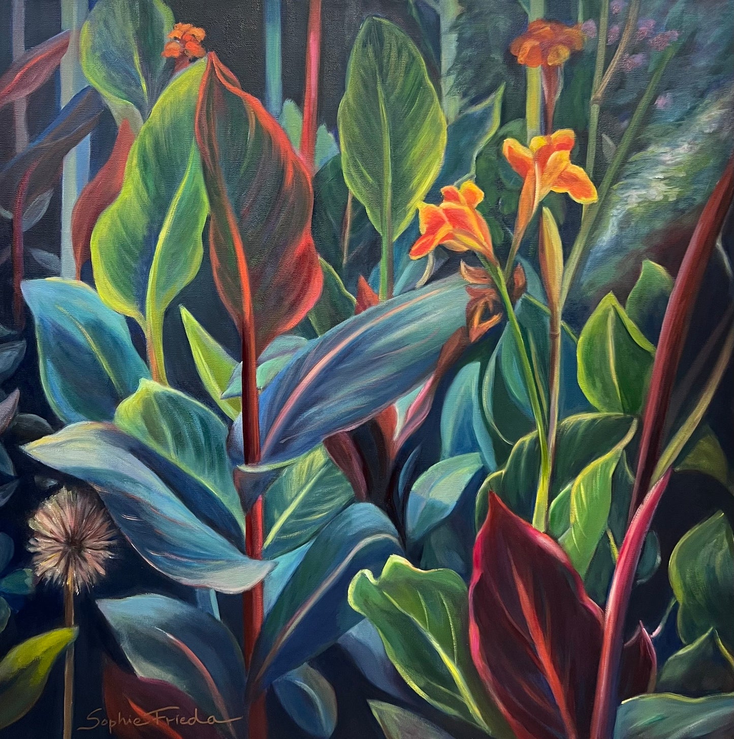 SOPHIE FRIEDA -Jubilant, Oil on canvas 30x30x3/4