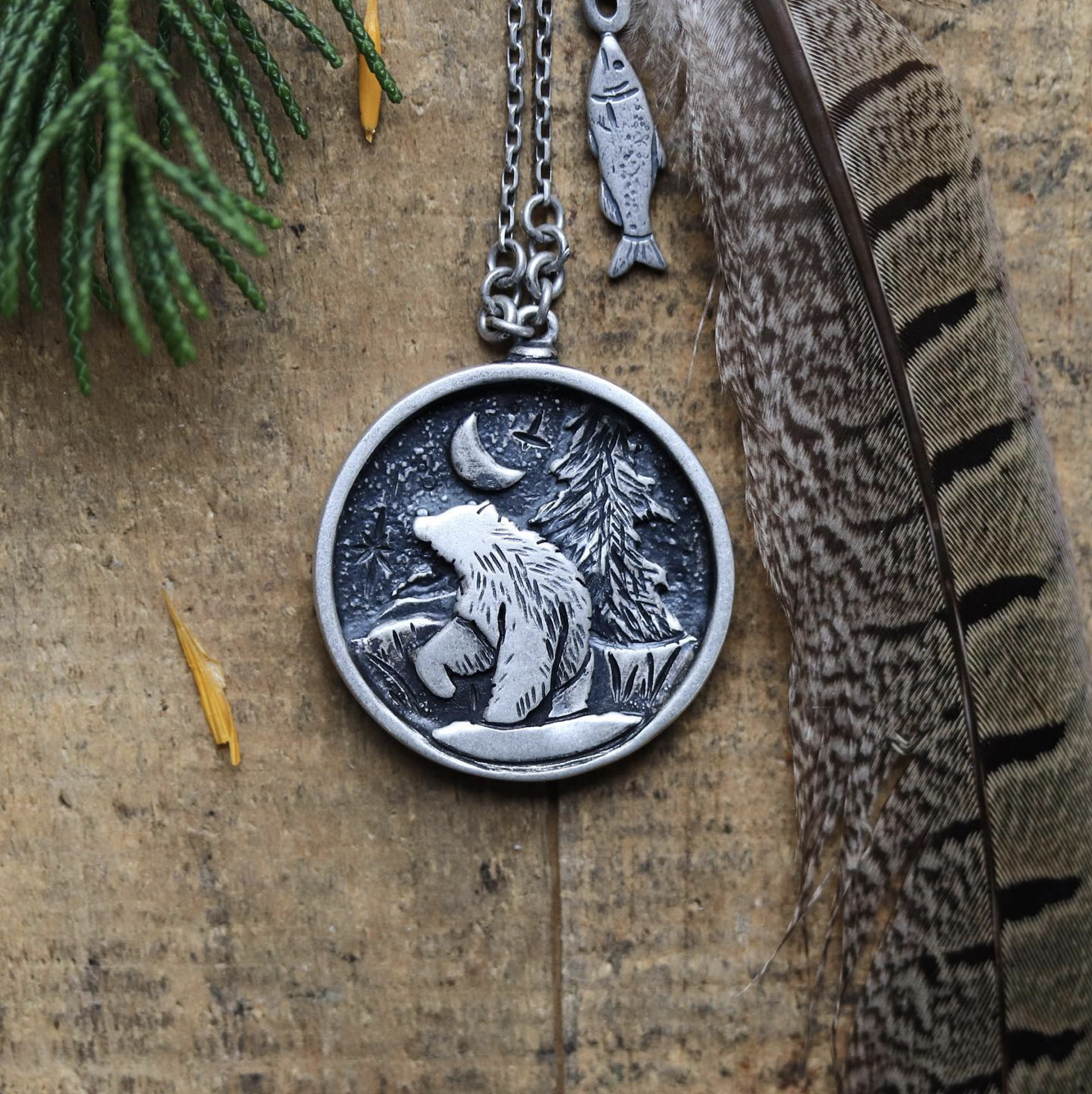 Kayla Wave - Original Luna Bear Necklace, Not currently in Gallery