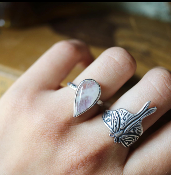 Kayla Wave - Silver Luna Moth Ring - Please call for inventory (360) 779-2388