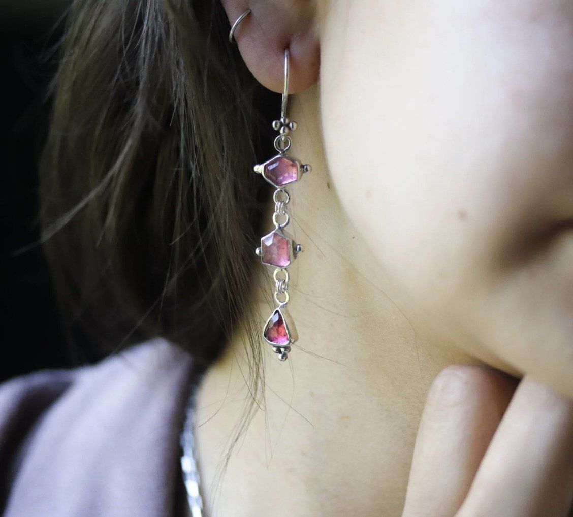Kayla Wave - Petal Tourmaline Dangle Earrings, Please call for inventory (360) 779-2388