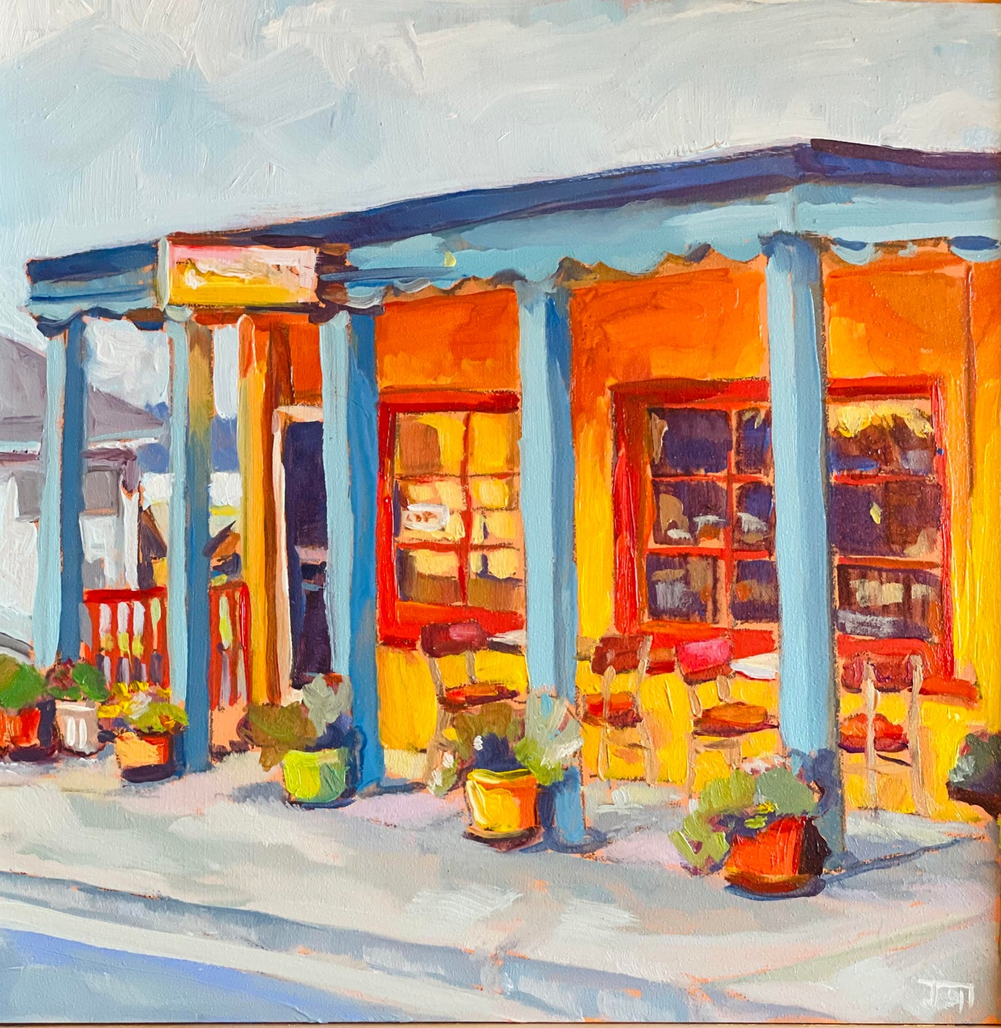 JILL ZACOT - Poulsbohemian First Light, 6x6 oil on panel (framed)