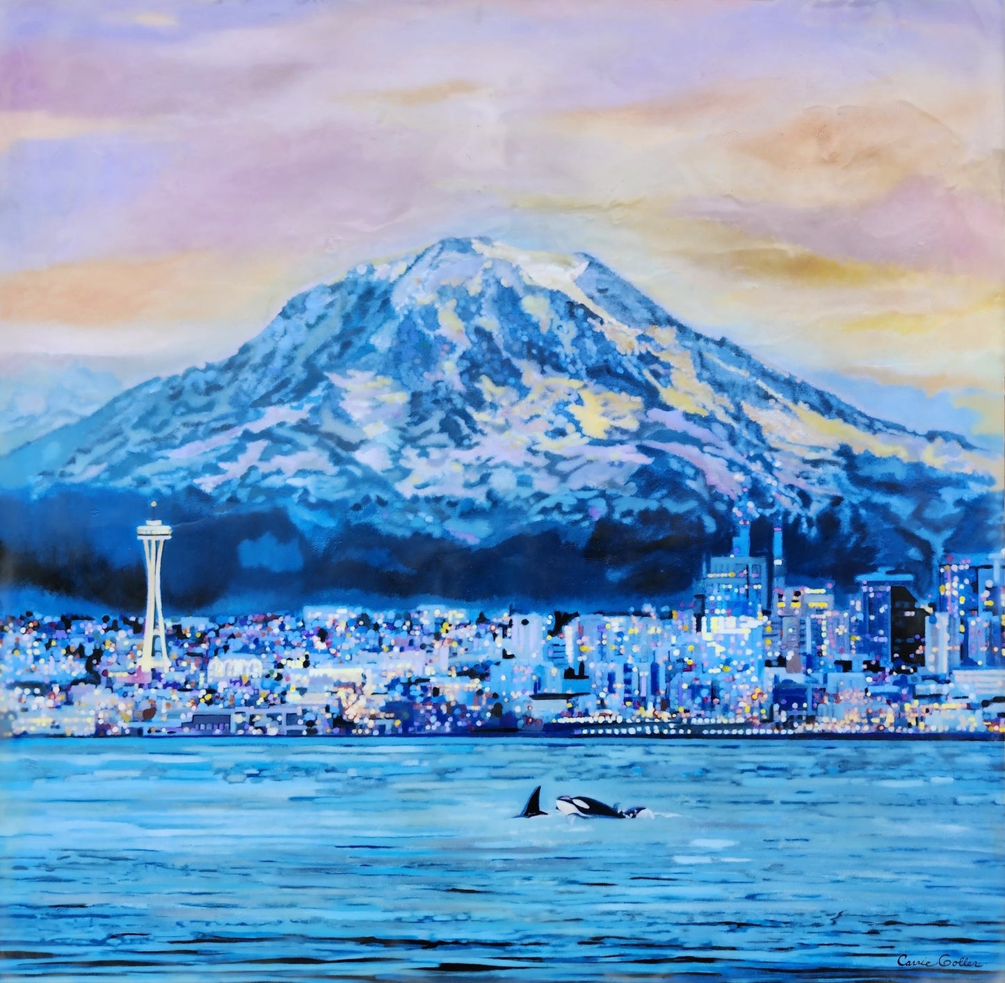 ***SOLD*** Carrie Goller - Salty Seatown, Encaustic Print Giclee 24x24