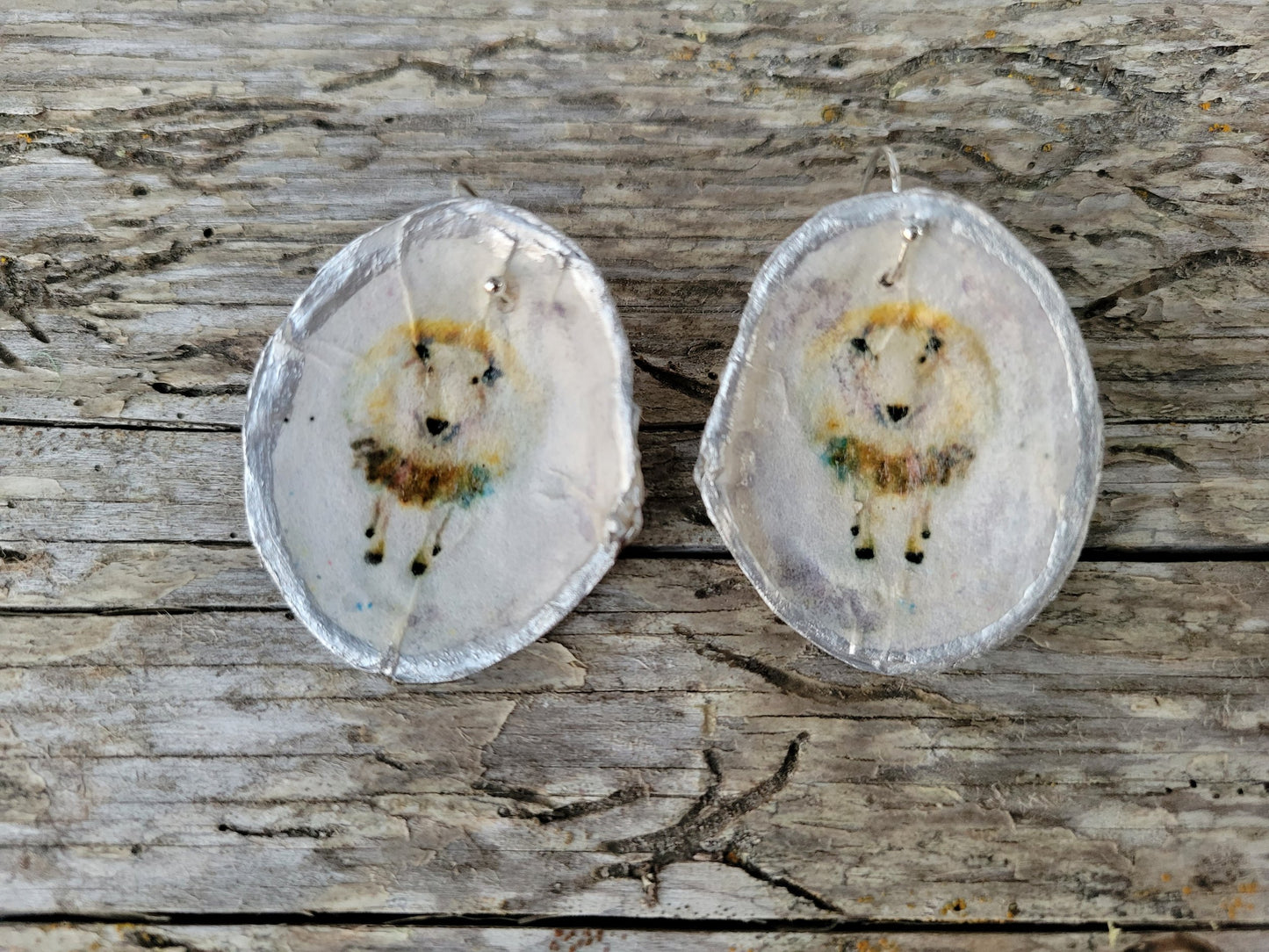 Hood Canal Seashell Earrings - Cotton Candy - 18k Gold Trim - Carrie Goller