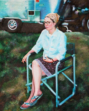 CARRIE GOLLER PRINTS - IMPRESSIONIST - AIRSTREAM ALICE    original mixed media, 10x8