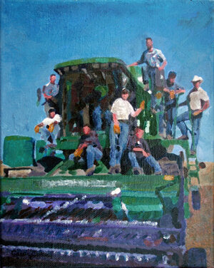 CARRIE GOLLER  PRINTS - IMPRESSIONIST - COMBINE BROTHERHOOD     original mixed media, 8x10