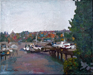 CARRIE GOLLER  PRINTS - IMPRESSIONIST - EAGLE HARBOR   original mixed media, 8x10