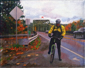 CARRIE GOLLER  PRINTS - IMPRESSIONIST - AGATE PASS AUTUMN  original mixed media, 8x10