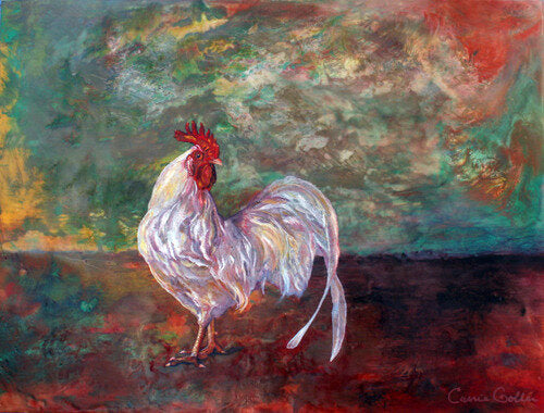 CARRIE GOLLER PRINTS - CREATURES - RAINBOW original oil, size 18x24