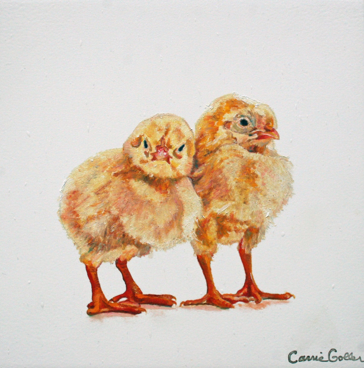CARRIE GOLLER PRINTS - CREATURES - CHIQUITAS original oil, 8x8