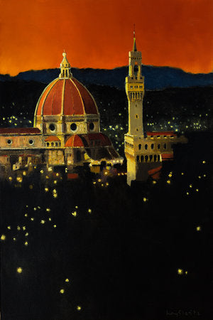 MAX HAYSLETTE PRINTS - POSTMARK FIRENZE (HMLE 1386) original oil, 30x20